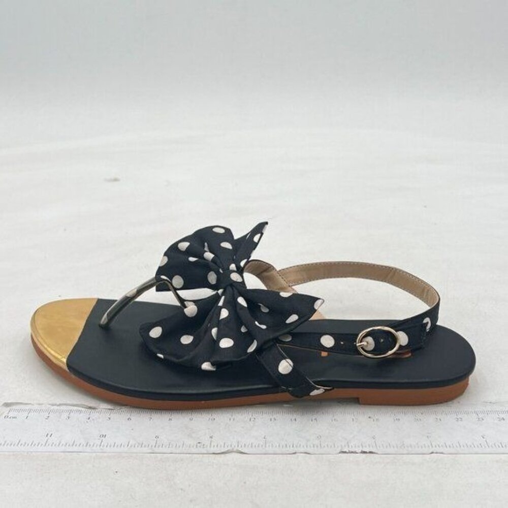 FSJ Fashion Slipper Women Bow Sandals Flat Slingback Soft Sole Outdoor Sandals